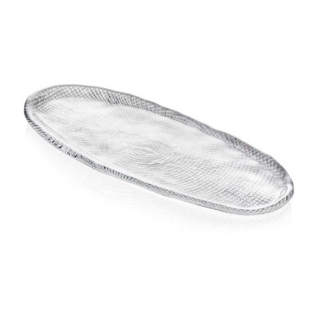 Plat &agrave; cake Diamante en verre 34x15 cm