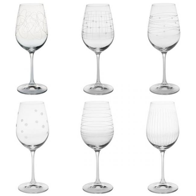 6 verres a pied graphik 35 cl