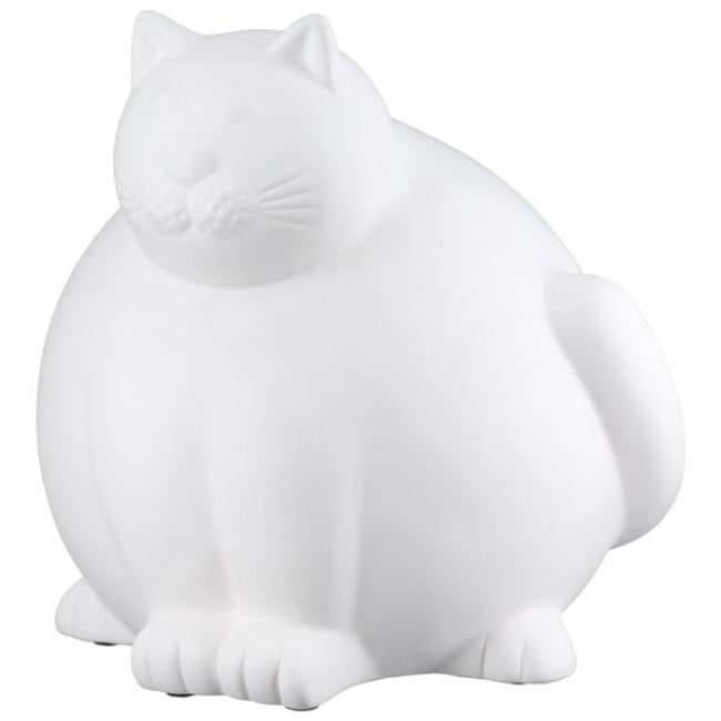 Figure, chat, "Molli", c&eacute;ramique, cr&egrave;me