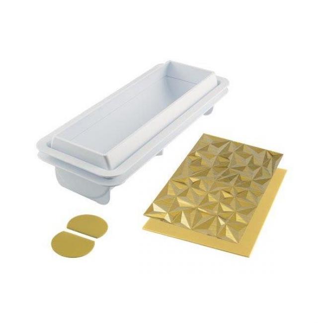 Kit moule &agrave; b&ucirc;che glac&eacute;e diamants