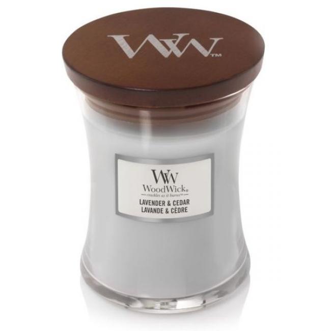 Bougie parfum&eacute;e moyenne jarre lavande & c&egrave;dre