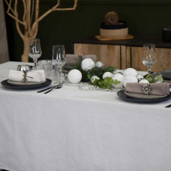 Nappe Etincelle blanc 300x150 cm