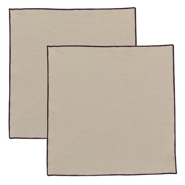 Serviette en coton recycl&eacute; Grace 40 x 40 Ficelle