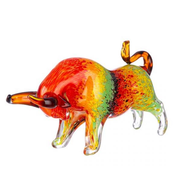 Glass Art, figure, taureau, verre, multicolore