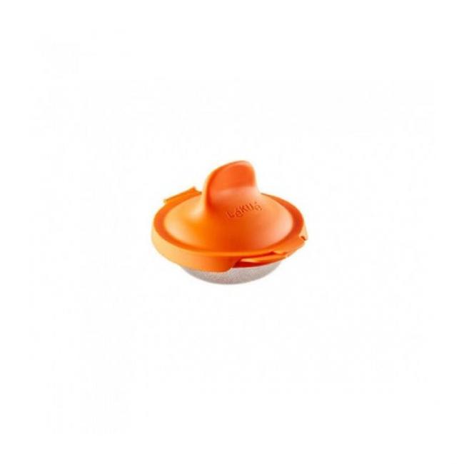 Pocheuse &agrave; &oelig;uf inox et silicone orange