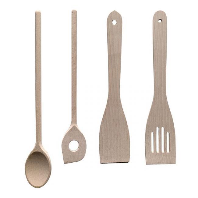 Set de 4 cuilli&egrave;res en bois Maribor
