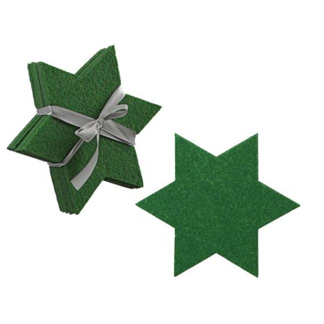 6 Dessous de verre &eacute;toile vert