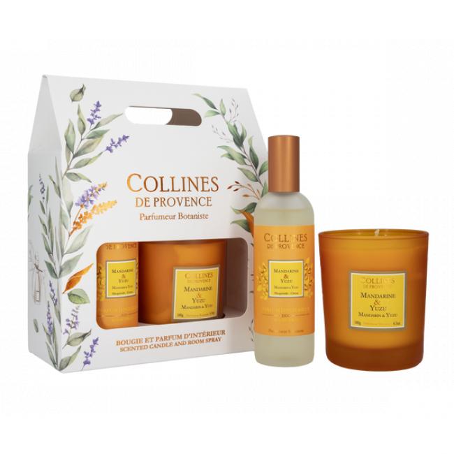 Coffret Bougie 180g + PI Mandarine & Yuzu Duos Parfum&eacute;s