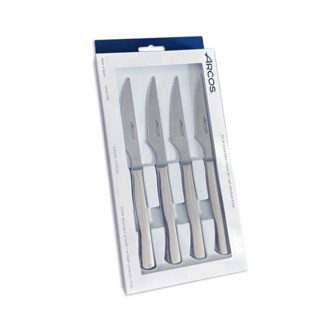 Set de 4 couteaux &agrave; steak lame microdent&eacute;e
