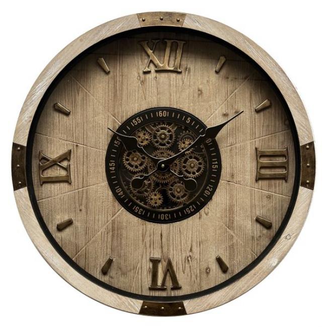 Horloge &agrave; engrenages avec verre