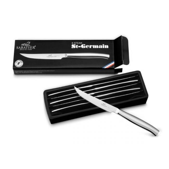 Coffret 6 couteaux &agrave; steak Saint-Germain lame lisse