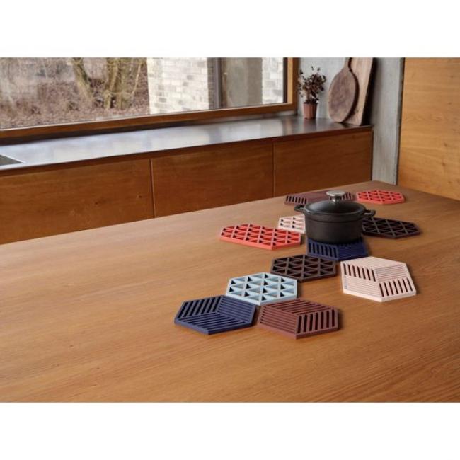 DESSOUS-DE-PLAT TRIANGLES BURNED RED