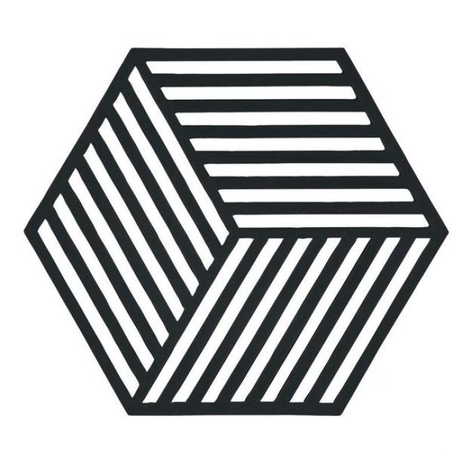 Dessous de plat hexagon en silicone noir