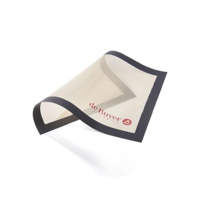 Tapis de cuisson micro-a&eacute;r&eacute; en fibre de verre silicon&eacute;e 40 x 30 cm