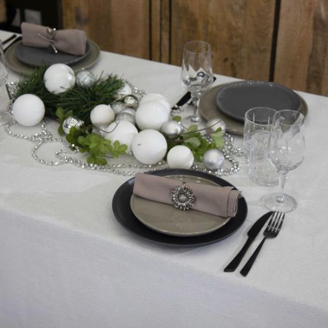 Nappe Etincelle blanc 350x150 cm