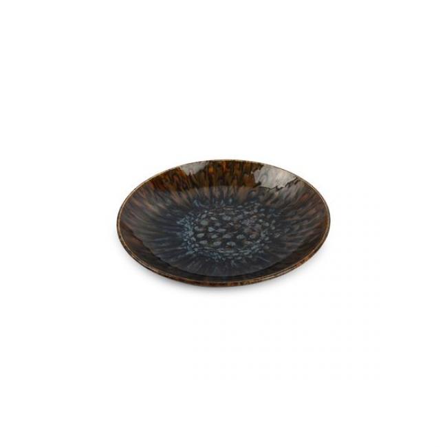 Assiette creuse 21cm Resto brun bleu