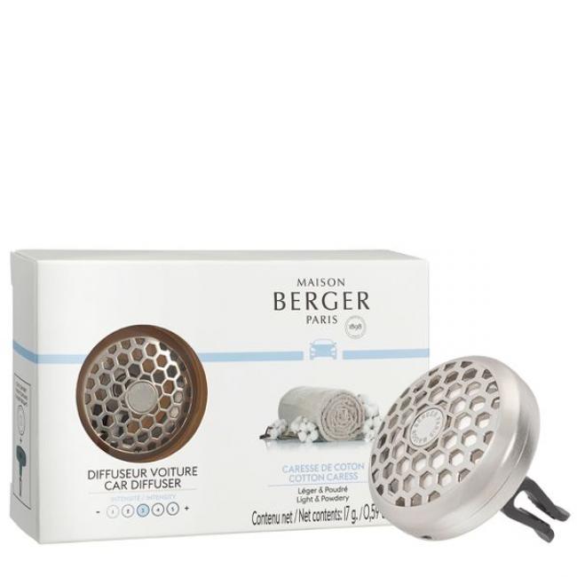 DIFFUSEUR POUR VOITURE PARFUM CARESSE DE COTON  ARGENT