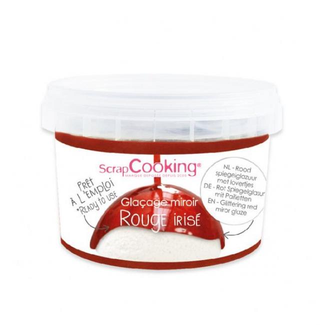Gla&ccedil;age miroir pr&ecirc;t &agrave; l'emploi rouge iris&eacute; 300 g