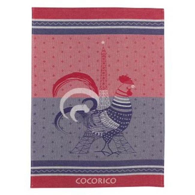 TORCHON JACQUARD COCORICO MULTICOLORE