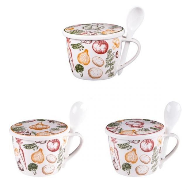 Bol &agrave; soupe Antan avec couvercle et cuill&egrave;re
