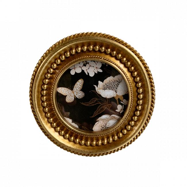 Cadre dor&eacute; rond Perle