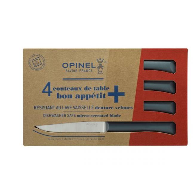 Lot de 4 couteaux &agrave; steak BON APPETIT + gris