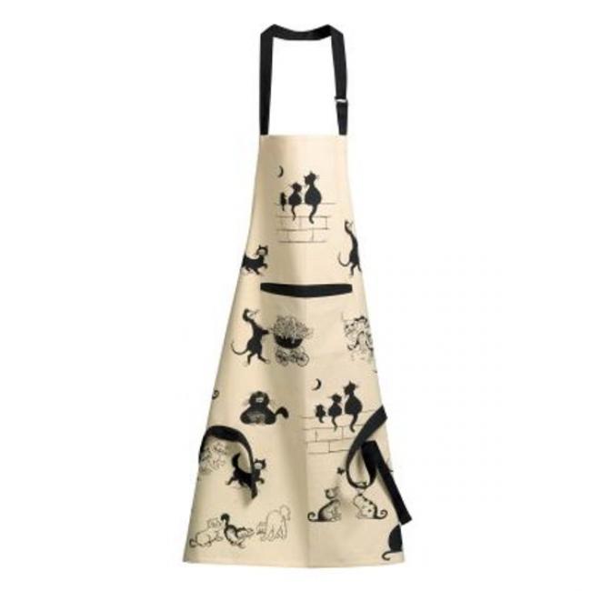 TABLIER DE CUISINE IMPRIM&Eacute; DUBOUT 3 CHATS BEIGE