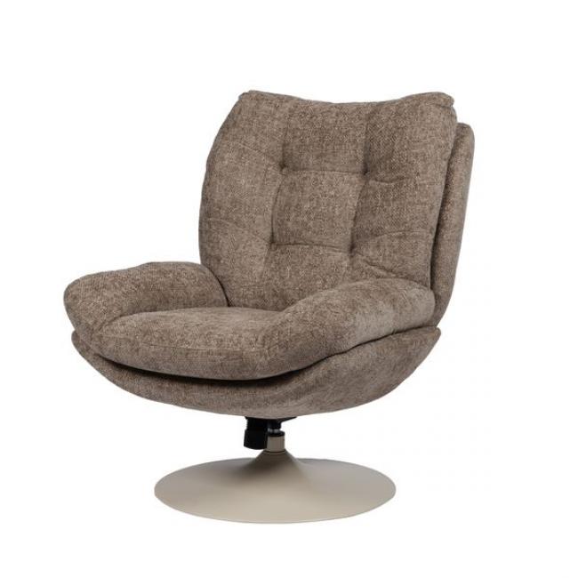 Fauteuil magnum &ndash; Taupe, pieds blancs