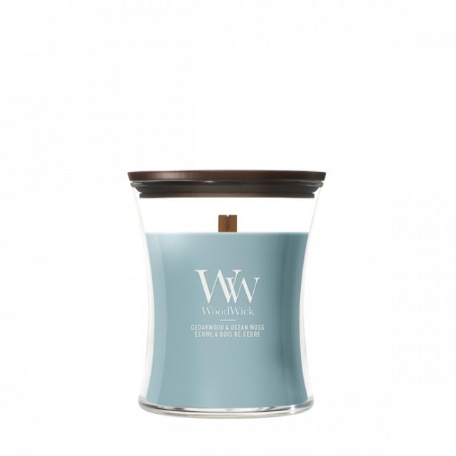 Bougie parfum&eacute;e moyenne jarre ecume et bois de c&egrave;dre
