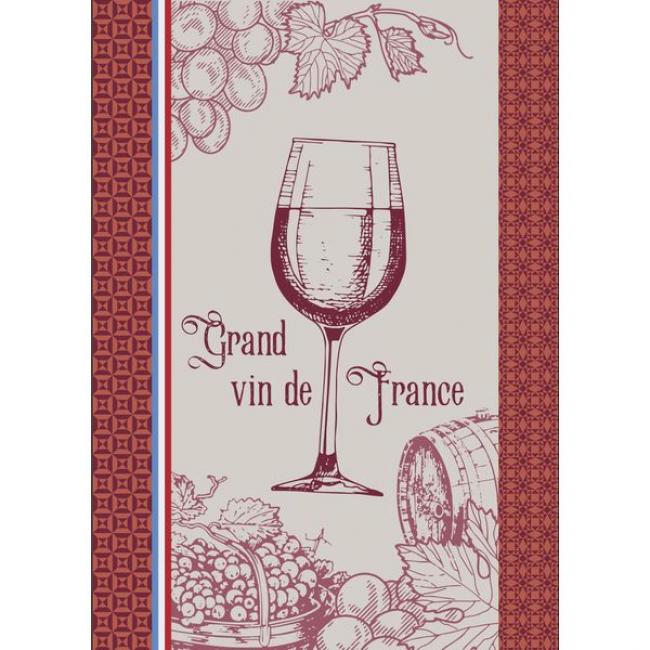 TORCHON GRAND VIN DE FRANCE 50X70 ECRU