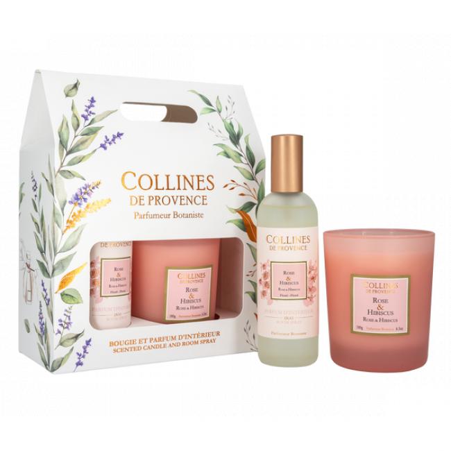 Coffret Bougie 180g + PI Rose & Hibiscus Duos Parfum&eacute;s