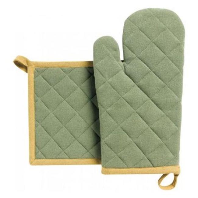 LOT GANT DE CUISINE/MANIQUE RECYCL&Eacute; GRACE MATCHA