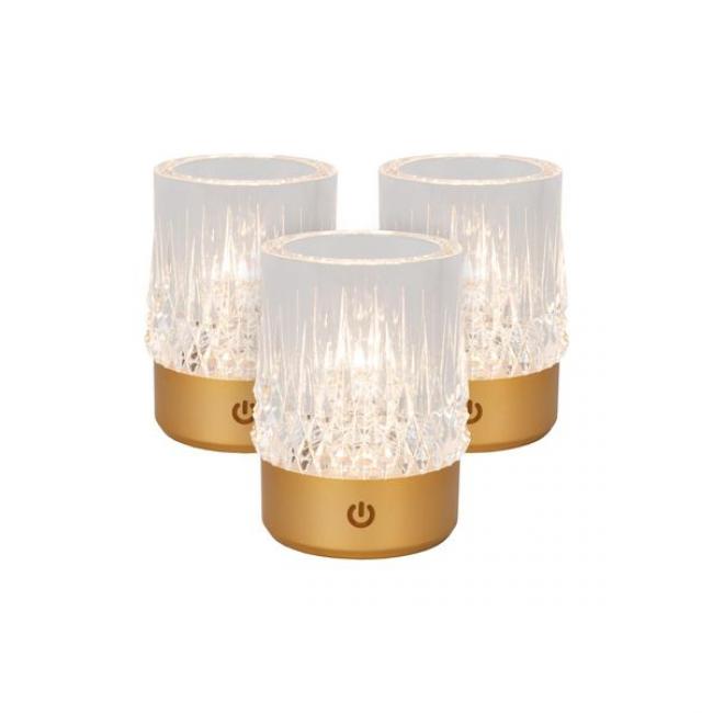 Lot de 3 lampes Lily or mat