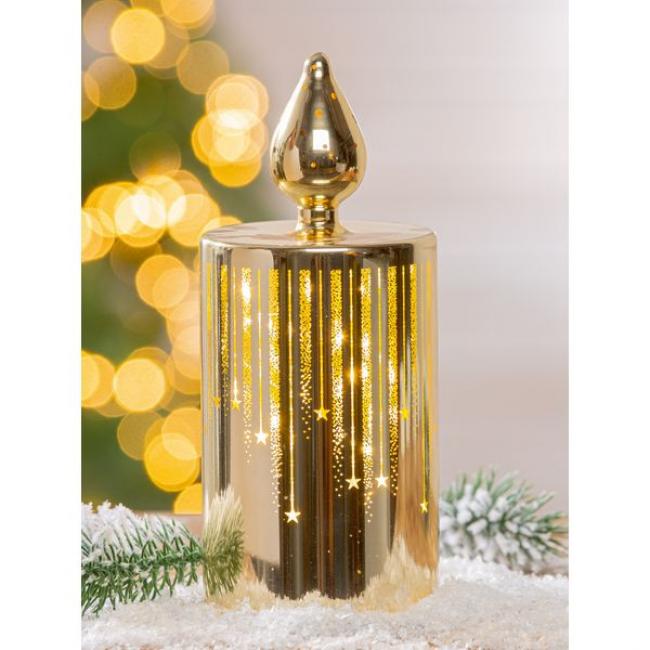 Bougie LED &eacute;toil&eacute; dor&eacute; H8cm