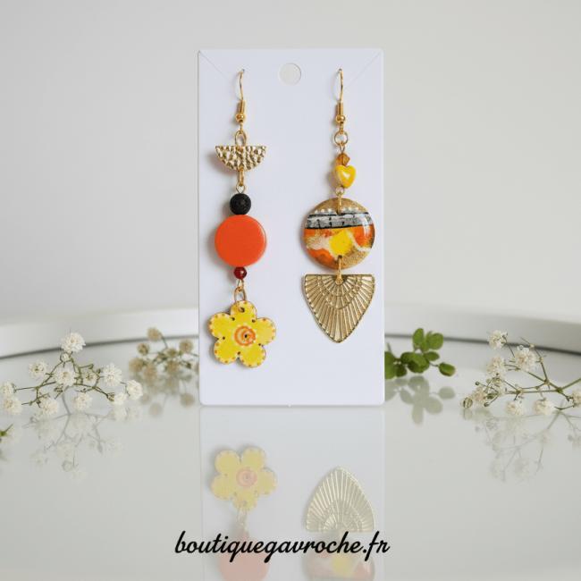 Boucles d&rsquo;Oreilles Asym&eacute;triques BAHAMAS