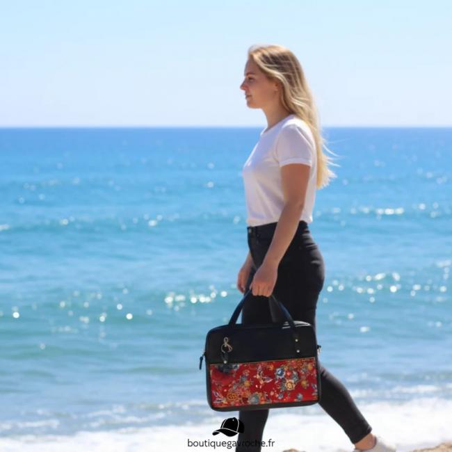 Sacoche artisanale SAIGON cretonne et simili cuir