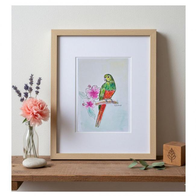 Aquarelle originale &ndash; Sublime Quetzal (Offre 2FOR3)