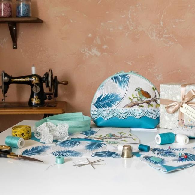 Version KIT &agrave; coudre de la Pochette Maquillage  Chant d&rsquo;oiseau