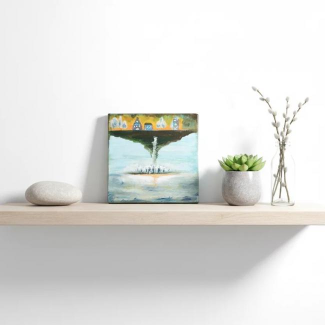 Le monde &laquo;&nbsp;sens&nbsp;&raquo; dessus dessous, peinture huile