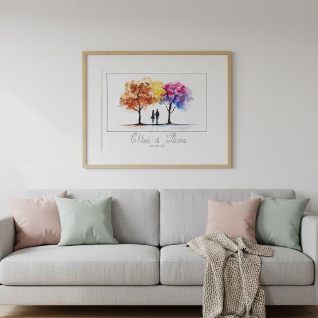 Affiche Aquarelle Personnalis&eacute;e – 40 CM 30 CM – Un d&eacute;part haut en couleurs