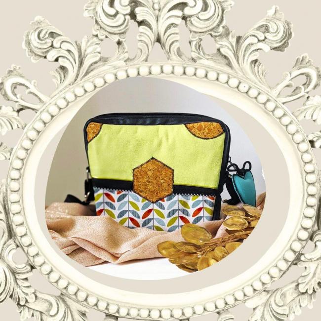Sac bandouli&egrave;re Noces de Cretonne &ndash; Jardin d&rsquo;Anis | Cadeau 19 ans de mariage