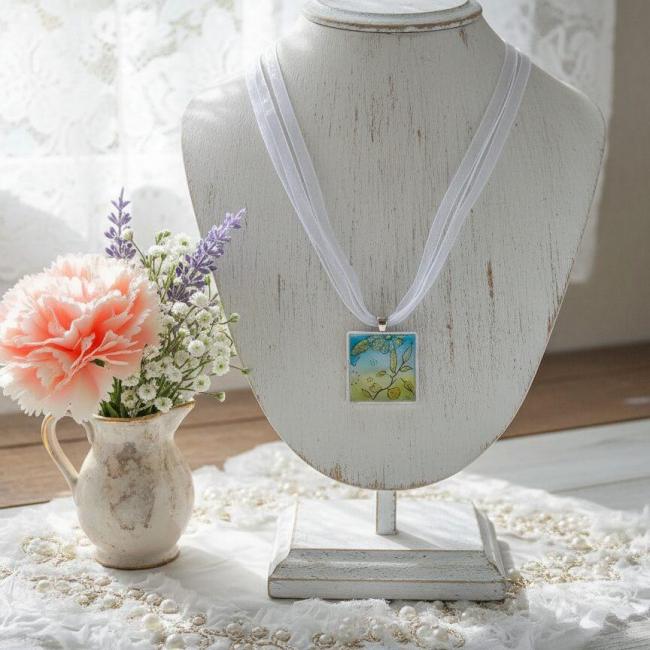 Collier Pendentif&nbsp; Songe d&rsquo;Azur et d&rsquo;Or (frais de port offert)
