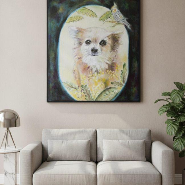 CELESTINE commande personnalis&eacute;e  Portrait Peinture huile grand format