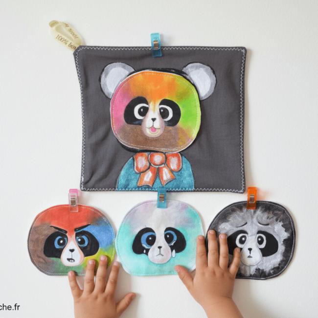 Panda avec 4 visages &eacute;motions version Page