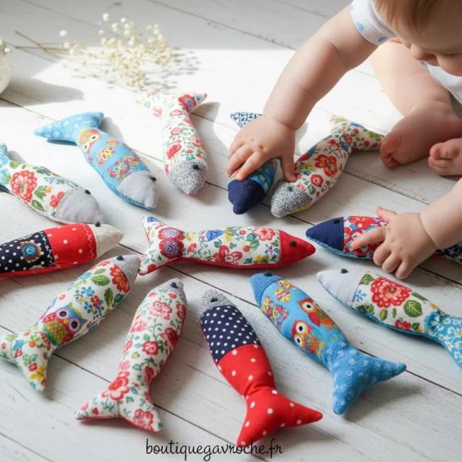 Lot 10 poissons &laquo;&nbsp;sardines sensorielles&nbsp;&raquo;  Montessori