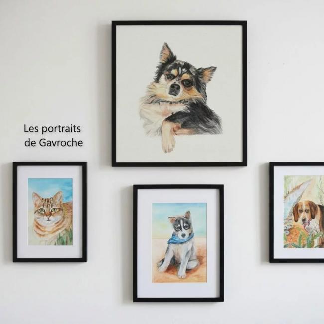 Portrait Animalier Aquarelle d&rsquo;apr&egrave;s photos