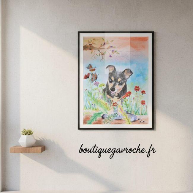 LIZZIE commande personnalis&eacute;e  Portrait Aquarelle
