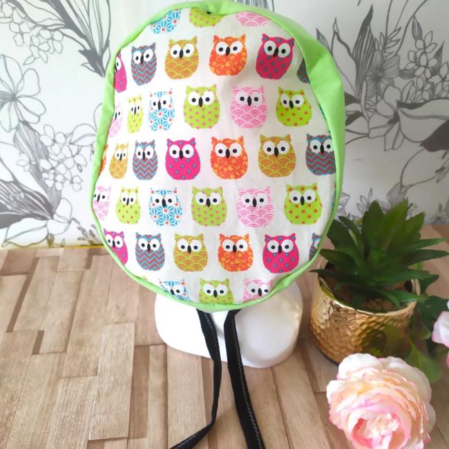 Calot hiboux multicolores bonnet de coton, mixte