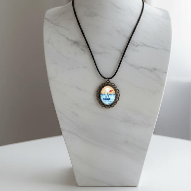 Collier Coucher de soleil marin (frais de port offert)