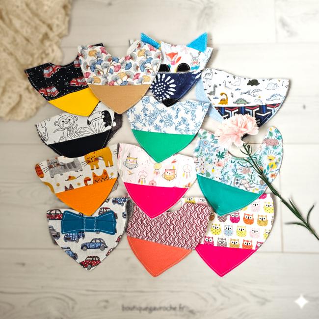 Bavoir Bandana Fantaisie pour B&eacute;b&eacute; – Coton